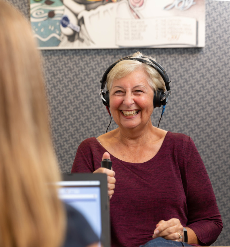 hearing test adult woman hearing test adult woman